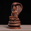 Boxwood Engrave Snake Buddha Shakyamuni Offering Buddha Statues Ornaments Statue of A God Desktop Ornament Home Decoration
