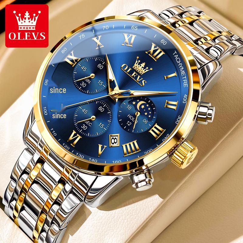 Oliss Men's Multifunctional Luminous Chronograph Watch - Celebrity Endorsed, Waterproof Quartz
