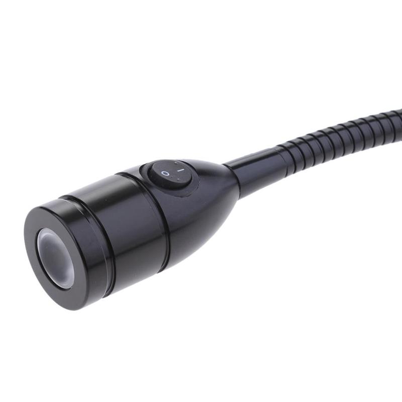 Boat Lighting LED 12V Reading Light Black Metal Flexible Wall Lamp for RV Bedroom Interior