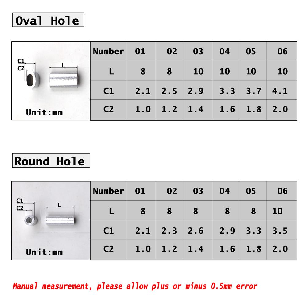 MNFT 120Pcs Aluminum Fishing Line Tube Crimp Sleeves Connector Ferrules Rope Crimping Sleeve Boat Fishing Pipe for Leader Riggin