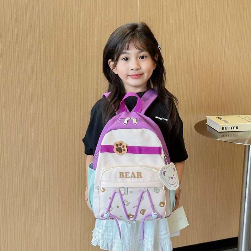 Kindergarten Primary School Students Schoolbag Cute Cartoon Cute Bear Boys And Girls Backpack Printed Children'S Bag