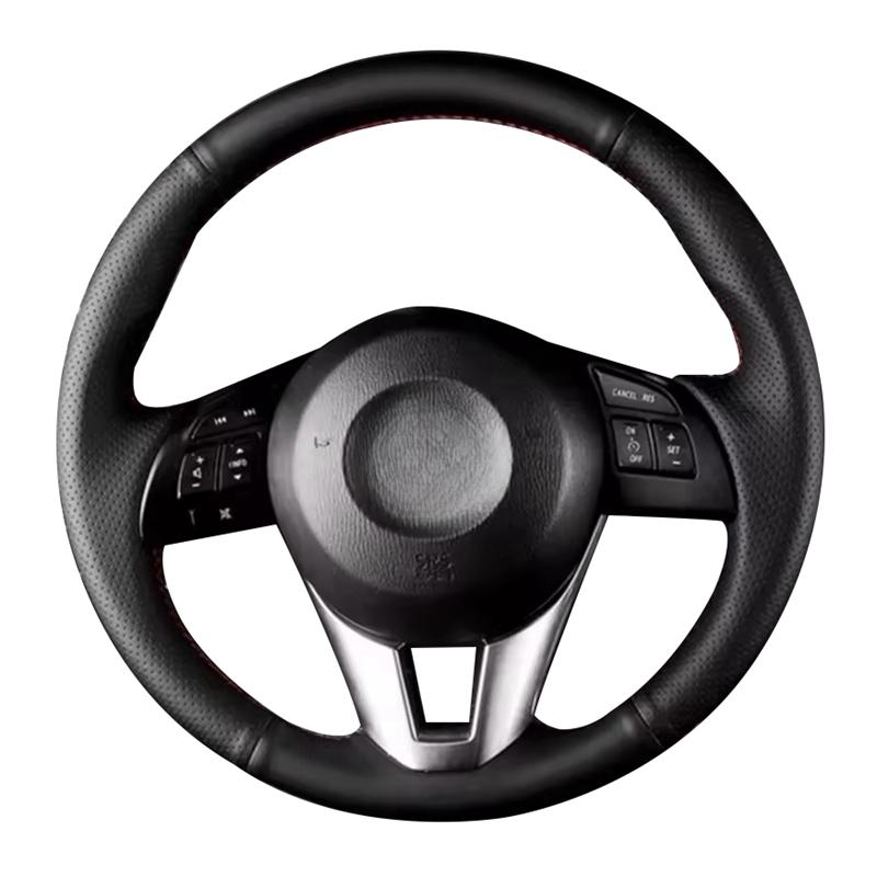 Car Steering Wheel Cover Braid Hand Sewing Full Perforated Microfiber Leather For Mazda 3 CX-5 CX5 Atenza CX-3 Scion IA 2016