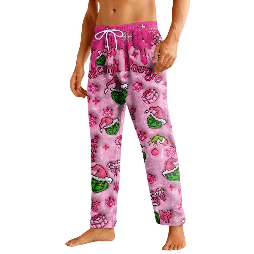 Men's Drawstring Pocket Flannel Casual Pants