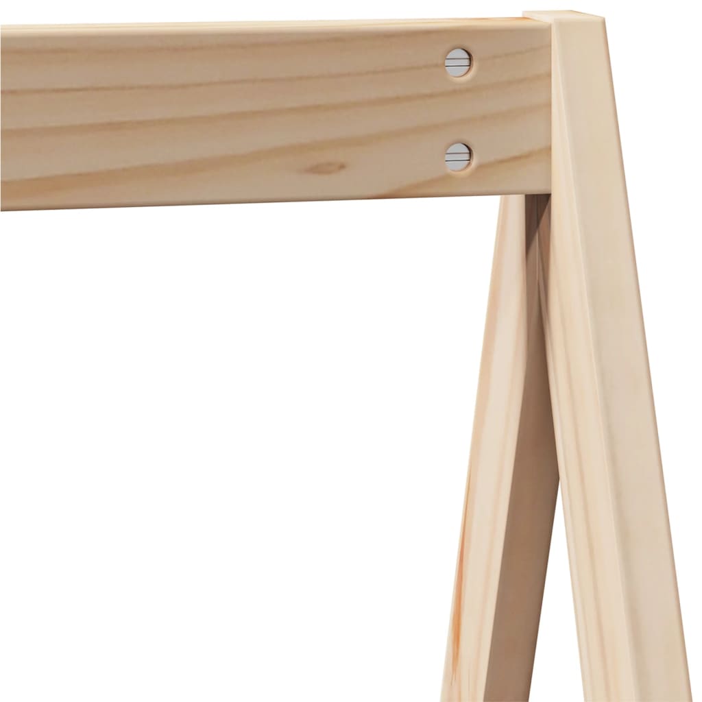 High Bed with Ladder and Canopy 80x200 cm Solid Pine Wood