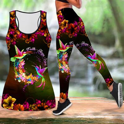 Set Yoga cu Imprimeu Vesel de Păsări pentru Femei, Colanți de Antrenament la Modă, Fitness, Sport, Casual, Pantaloni Yoga