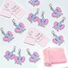 90Pcs/set Baby Shower Return Favors Elephant Keychains Organza Bags and Thank You Tags for Theme Party Favor Baby Kids