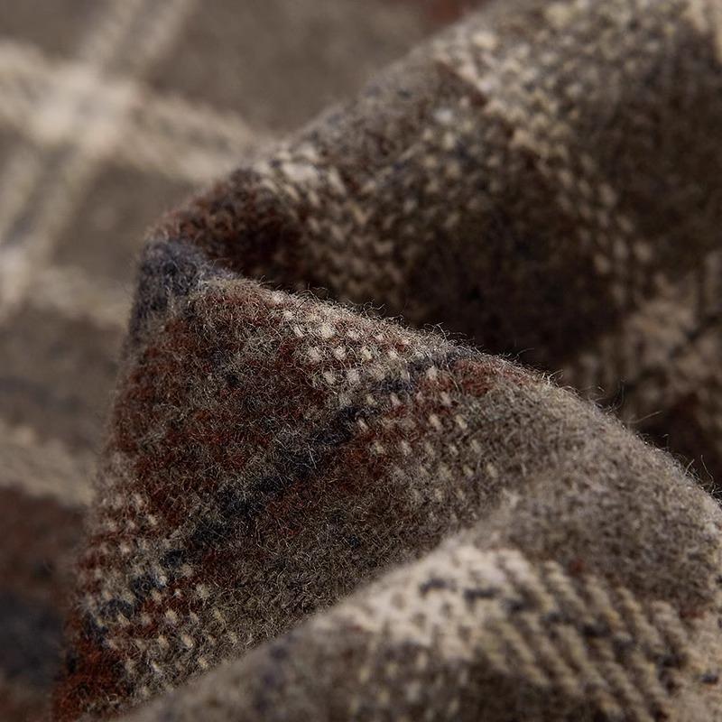 Melanoid Retro Plaid High-Waist Wool Skirt - Women's Trendy Slimming Comfort for Spring/Autumn 2026