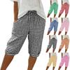 Women’s Knee Length Plaid Drawstring Waist Casual Loose Fit Shorts with Pockets for Everyday Wear