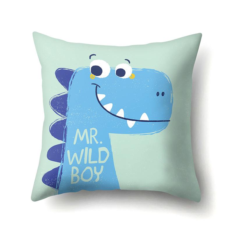 Cartoon Cute Dinosaur Baby Pillowcase Creative Drive Car Alphabet Cushion Pillowcase Home Decor