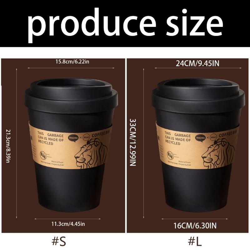 Tabletop Coffee Cup Trash Can Swing Open Cover Great For Kitchen Living Area Or Workplace