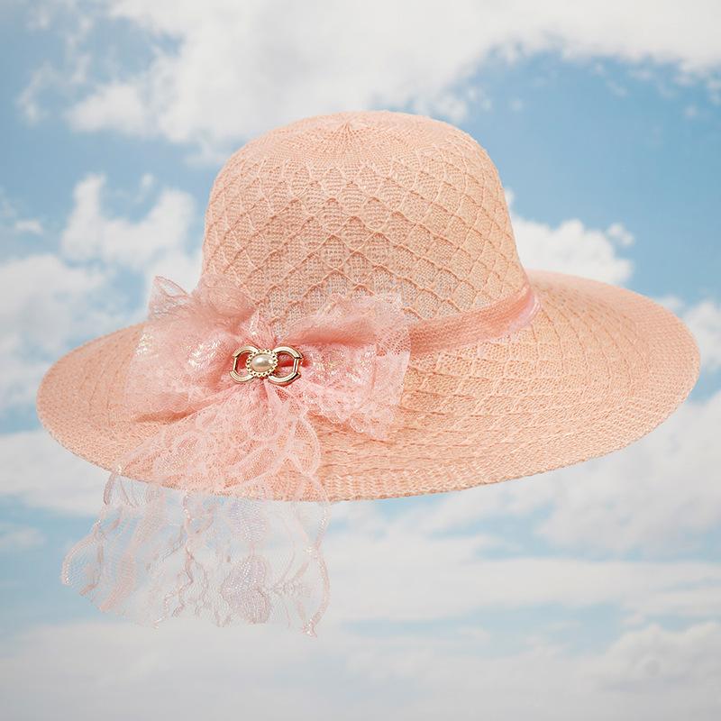 Sun Hat Women's Summer Sun Protection Hat Elegant and Comfortable Versatile Straw Hat Breathable Foldable Women's Summer Sun Protection Hat