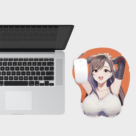 Anime Mouse Pad Chest Non-slip Cartoon 3D Sexy Rubber Mat Wrist Support Single