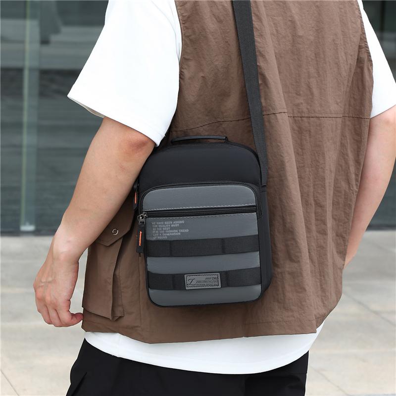 Men's Traveling Shoulder Bag Fashion Casual Patchwork Handbag High Quality Oxford Cloth Waterproof Multifunctional Crossbody Bag