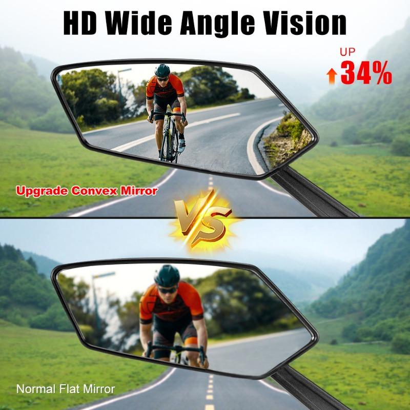 Bike Rear View Mirror Reflector Adjustable Rotatable Handlebar Mirror Clear Rearview Electric Scooter Cycling Bicycle Accessorie