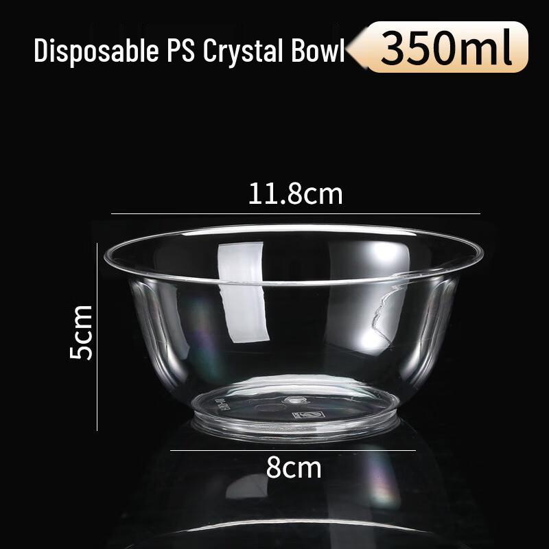 ZISIZ Disposable Crystal Plastic Bowls