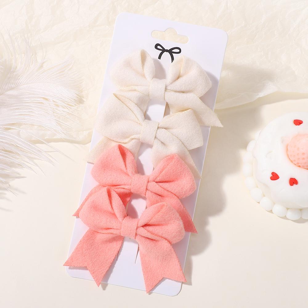 LOVEKIKI 4Pcs/lot 2.75inch Bowknot Hairgripes for Girls Lovely Hairbangs Hairclip Cute Baby Boutique Kids Hair Accessories
