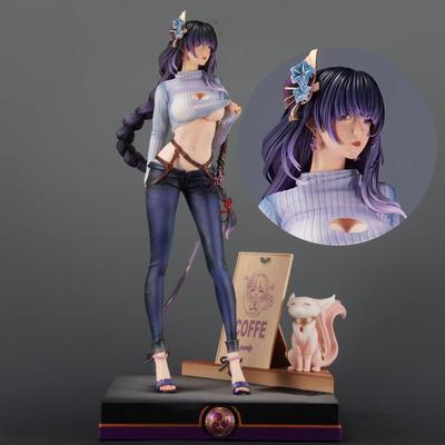 51cm miHoYo Genshin Impact Figure Raiden Ei Beelzebul Animation Girl POLYVINYL CHLORIDE Action Figure Plaything Game Statue Adult Collector Miniature