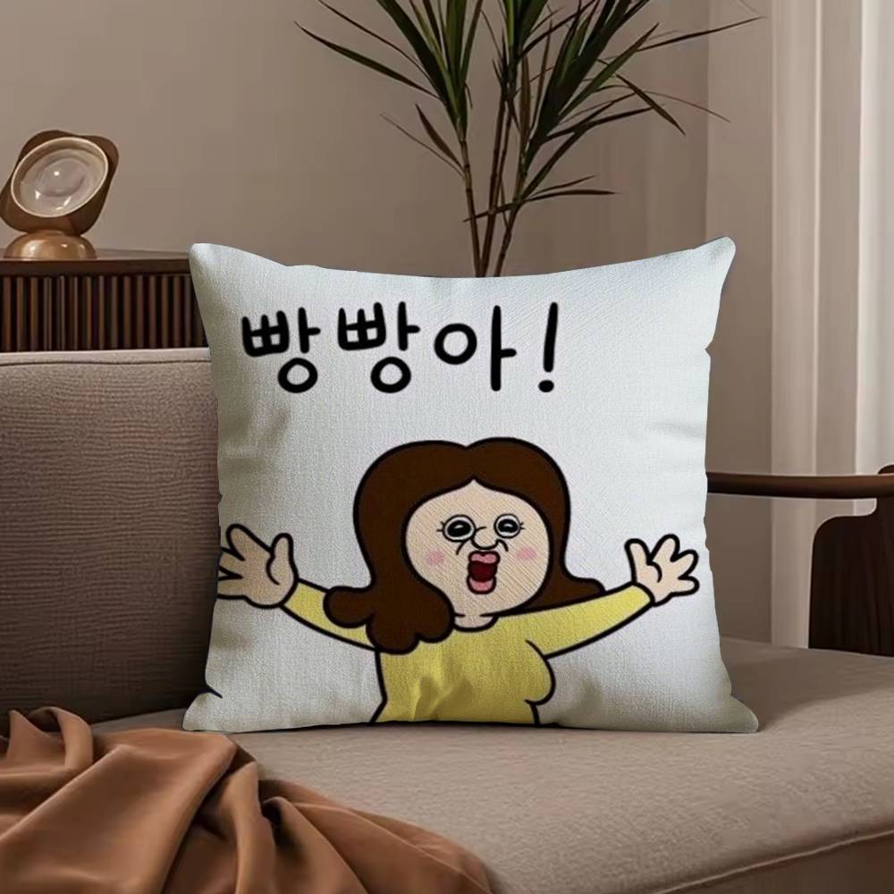 Funny Bonbons Daily Life Cartoon Pillow Case Anti-dustmite Pillowcase Invisible zipper silky short plush Sofa cushion cover