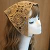 1PC Retro Hollow Crochet Flower Triangle Scarf Knitted Hairband Lace Flower Headband Hair Accessories For Women