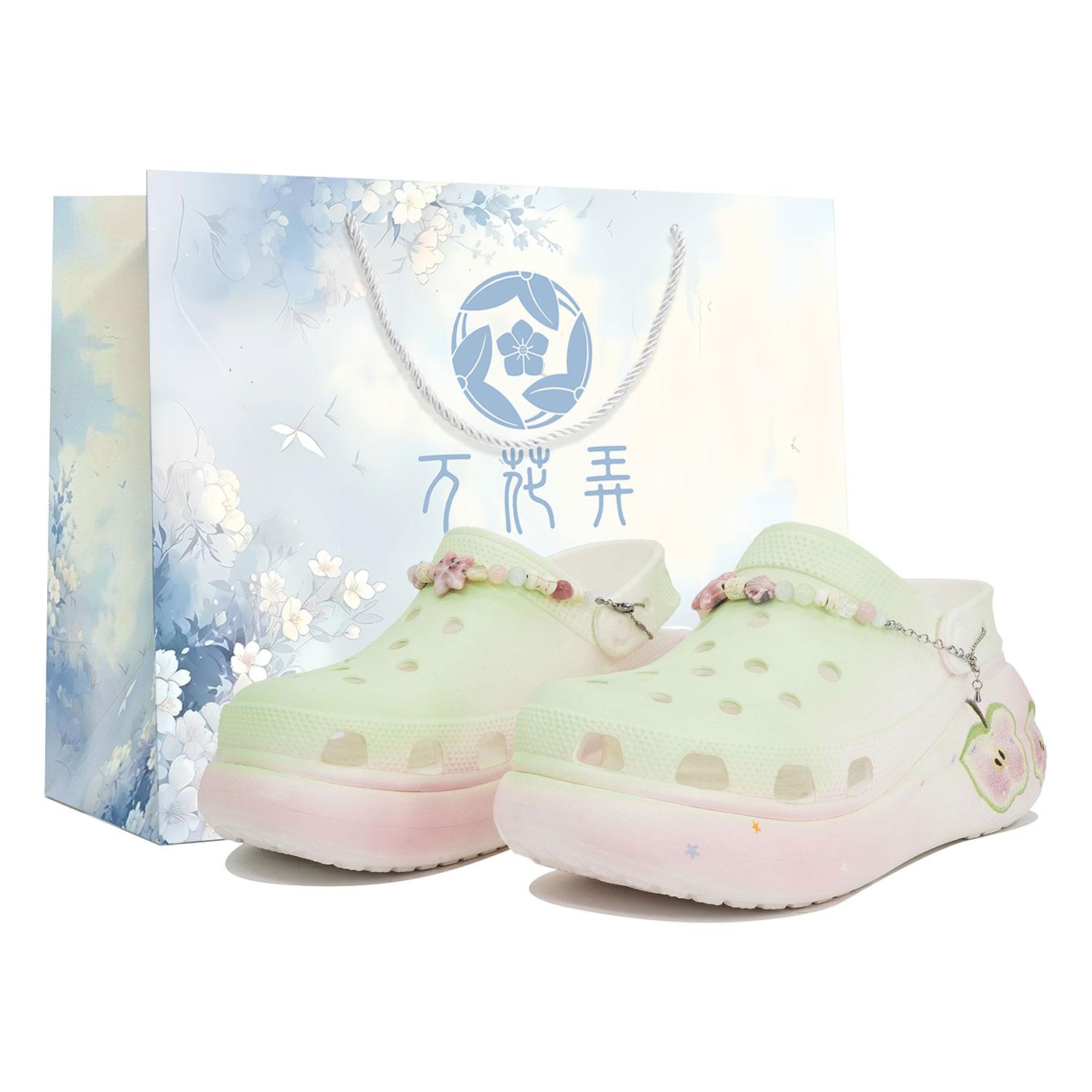 

Crocs Crush Clog EVA Flower Lane Green Apple Paradise Gift Box Youth Sports Style Fashion Trend Hole Shoes Unisex White 43-44 белый