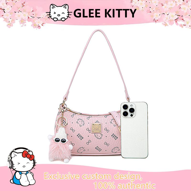 GLEE KITTY 2025 Fashion Dumpling Shoulder Bag - High-End, Simple Print, Commuter Style.