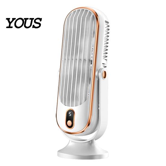 Wide Range Air Circulation Fan Turbofan Desktop with Digital Display, 3 Speed Quiet Personal Display Fan, Rechargeable Small Timer for Bedroom