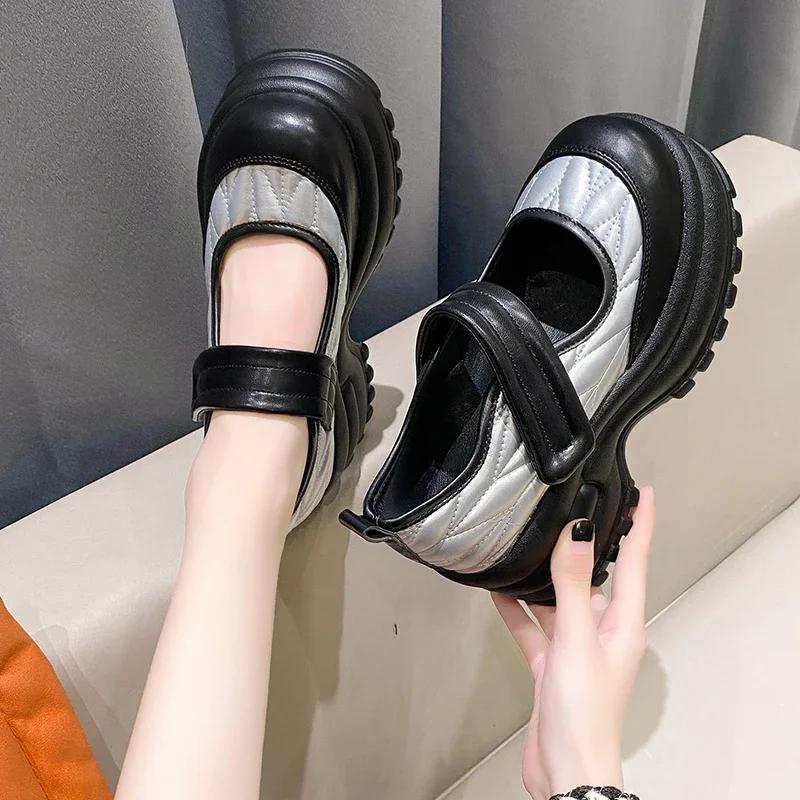 Fashion Lolita Shoes Women Mary Jane 2024 New Vintage Girls Students JK Uniform High Heels Platform Shoes Cosplay Black Female Shoes