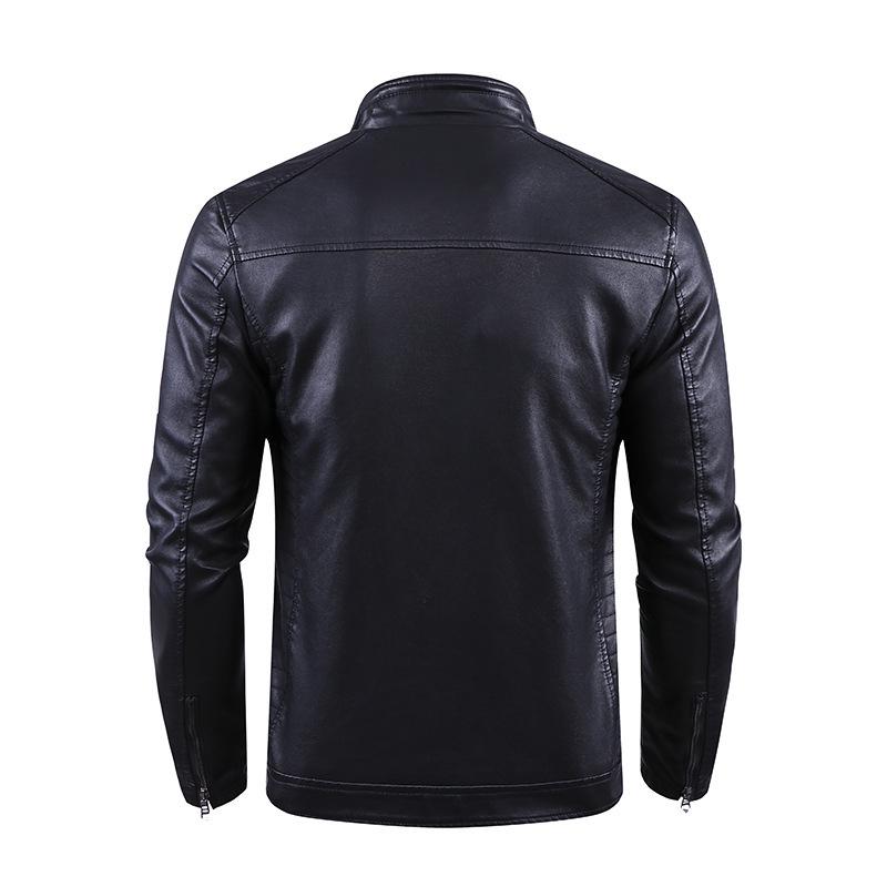 Europe and The United States Washed Leather Jacket Jacket Large Size Autumn and Winter PU Leather