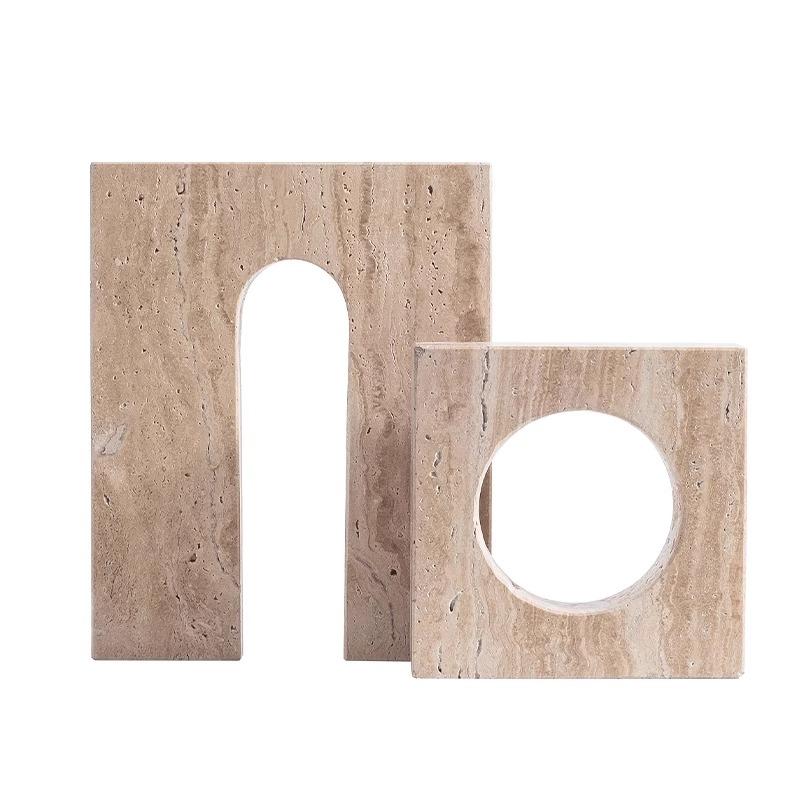 Natural Stone Geometry Ornaments Modern Crafts Desk Decoration Creative Arch Shaped Artwork Stone Statue Room Aesthetics Decor