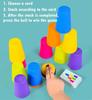 Kids Montessori Toys Stack Cup Game with Card Educational Intellectual Enlightenment Color Cognition Logic Training Child Gift
