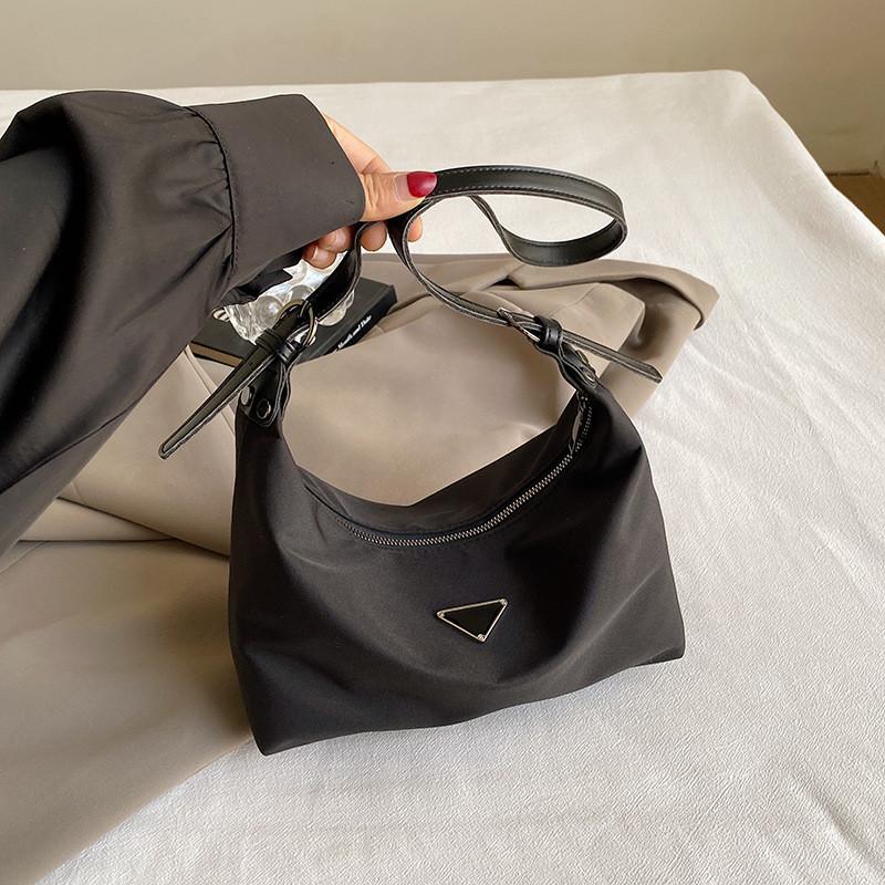 

Trendy Black Crescent Crossbody Bag For Women With Elegant Stitching Detail