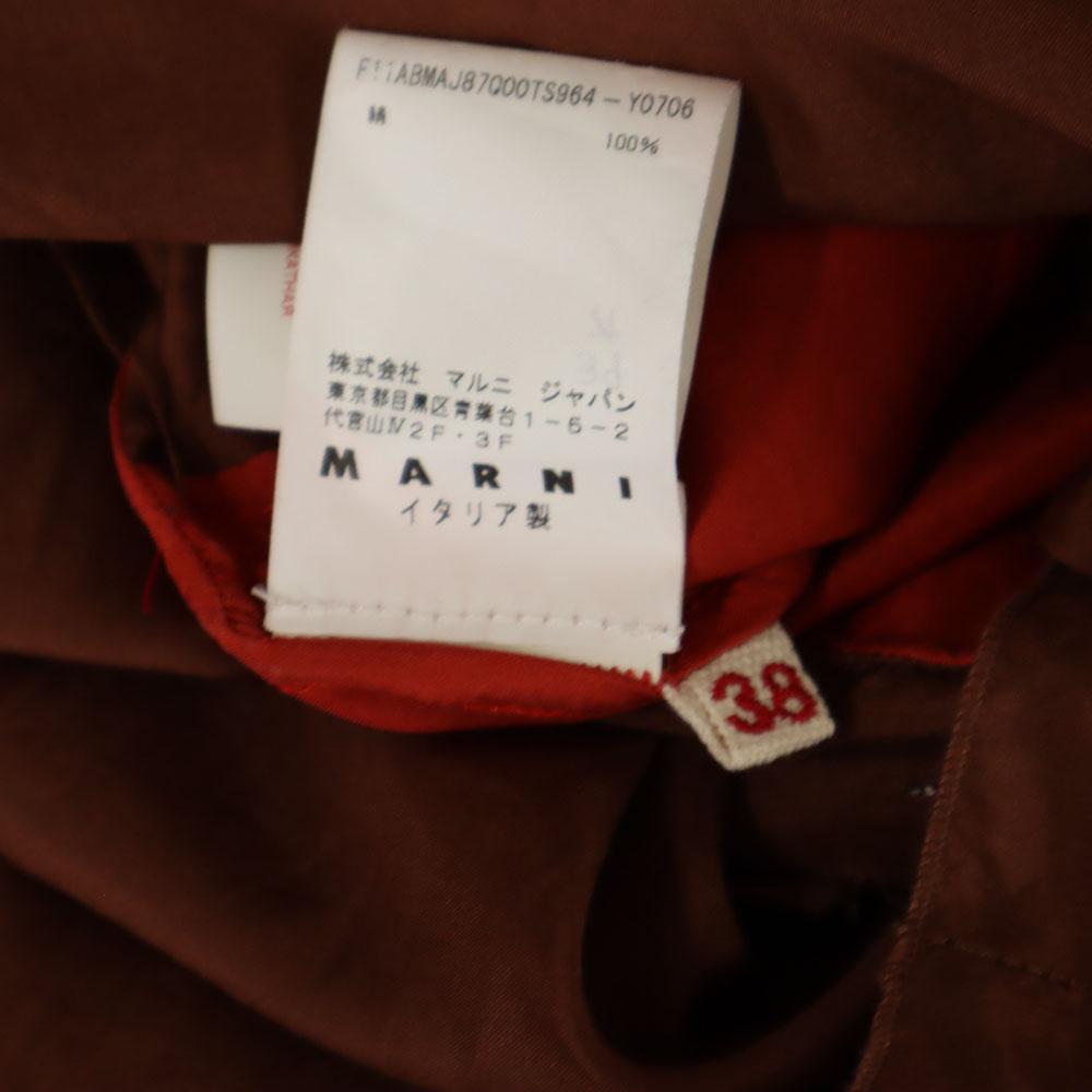 MARNI Italian Silk Short sleeve mini dress 38 Brown Women Used