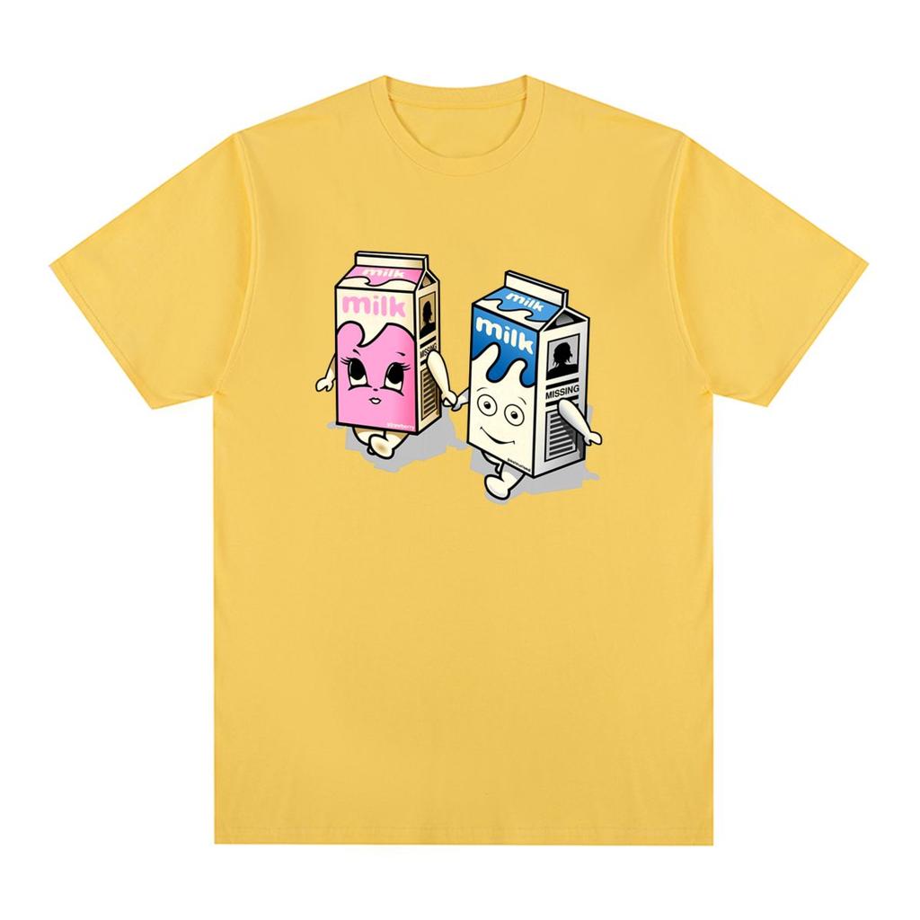 Milk Vintage T-shirt Funny Cotton Men T Shirt New Tee Tshirt Womens Tops