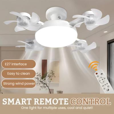 2-in-1 Hanging Fan with LED Lantern 3 Color Modes Dimmable Quiet Operation Ceiling Fan Lamp with Remote Control