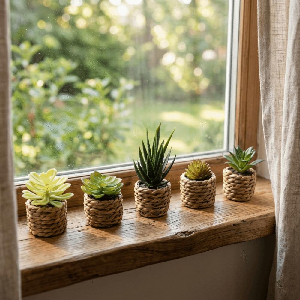 Fake Simulation Potted Plants Mini Doll House Decoration Artificial Plants  Tabletop Decor
