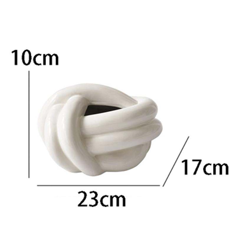 Household Tissue Box Ceramic Fun Knot European Modern Abstract Coffee Table Desktop Cream Color Nordic Decorative Tissue Case