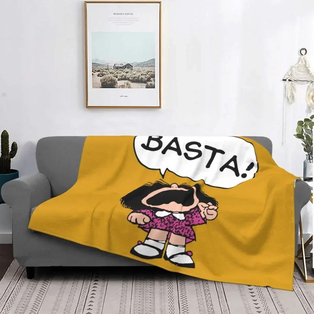 Coperta Mafalda Stampata 3D Morbido Pile di Flanella Calda Cartoni Animati Coperte Plaid per Casa Camera da Letto Divano Copriletti