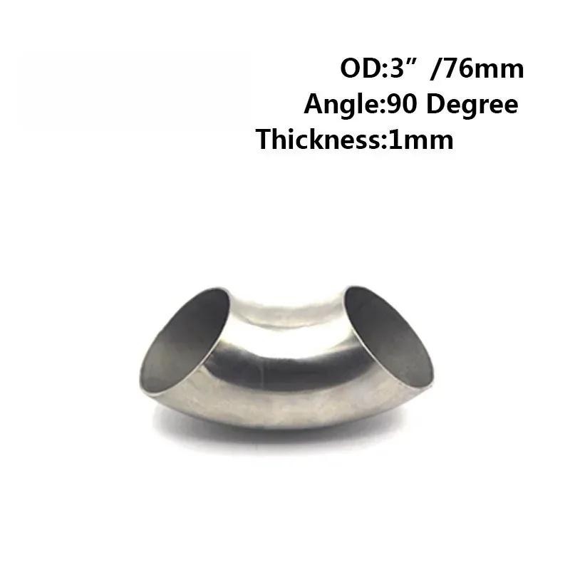90 Degree Bend Elbow Pipe 201 Stainless Steel tube curve pipe OD 60mm 63mm 76mm