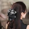 Flower Pattern Bow Hair Clip Elegant Ponytail Clip Hair Clip For Women Sweet Girls Vintage Style Hair Accessories