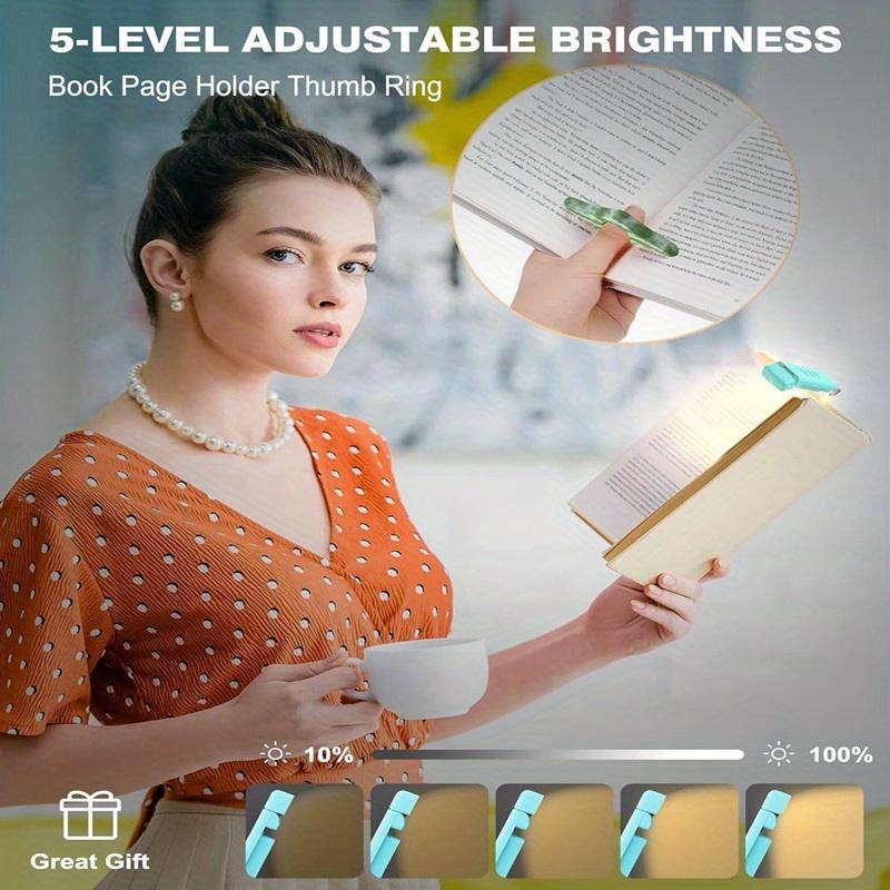 1PC Leselicht, mit Buchseitenhalter, 3 Farbmodi und 5 Helligkeitsstufen, dimmbare Augenpflege für Kinder, Leseliebhaber
