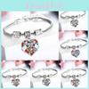 Family Members Inlaid Colorful Rhinestone Love Heart Bracelet For Special Occasions**