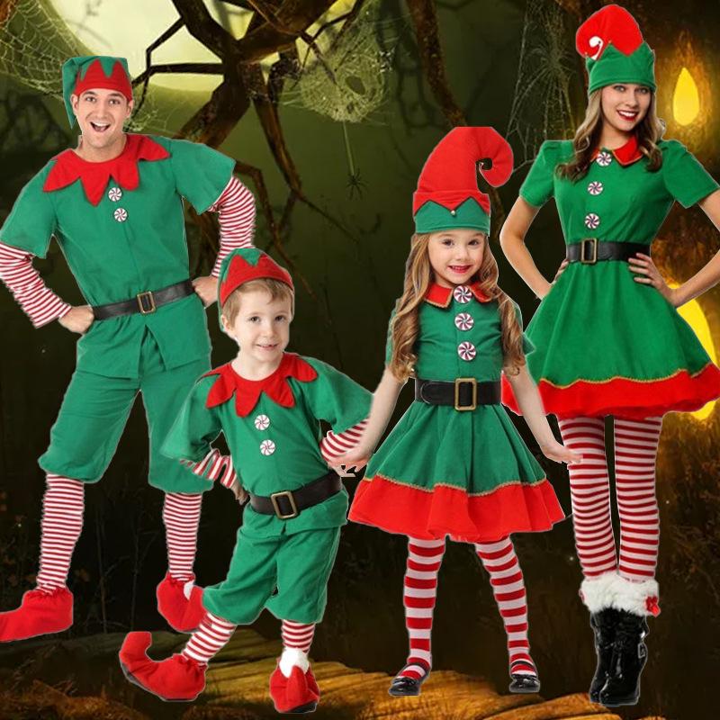 Costumi da Elfo di Halloween e Natale per Bambini - Abbigliamento Cosplay per Adulti Uomini e Donne per Spettacoli