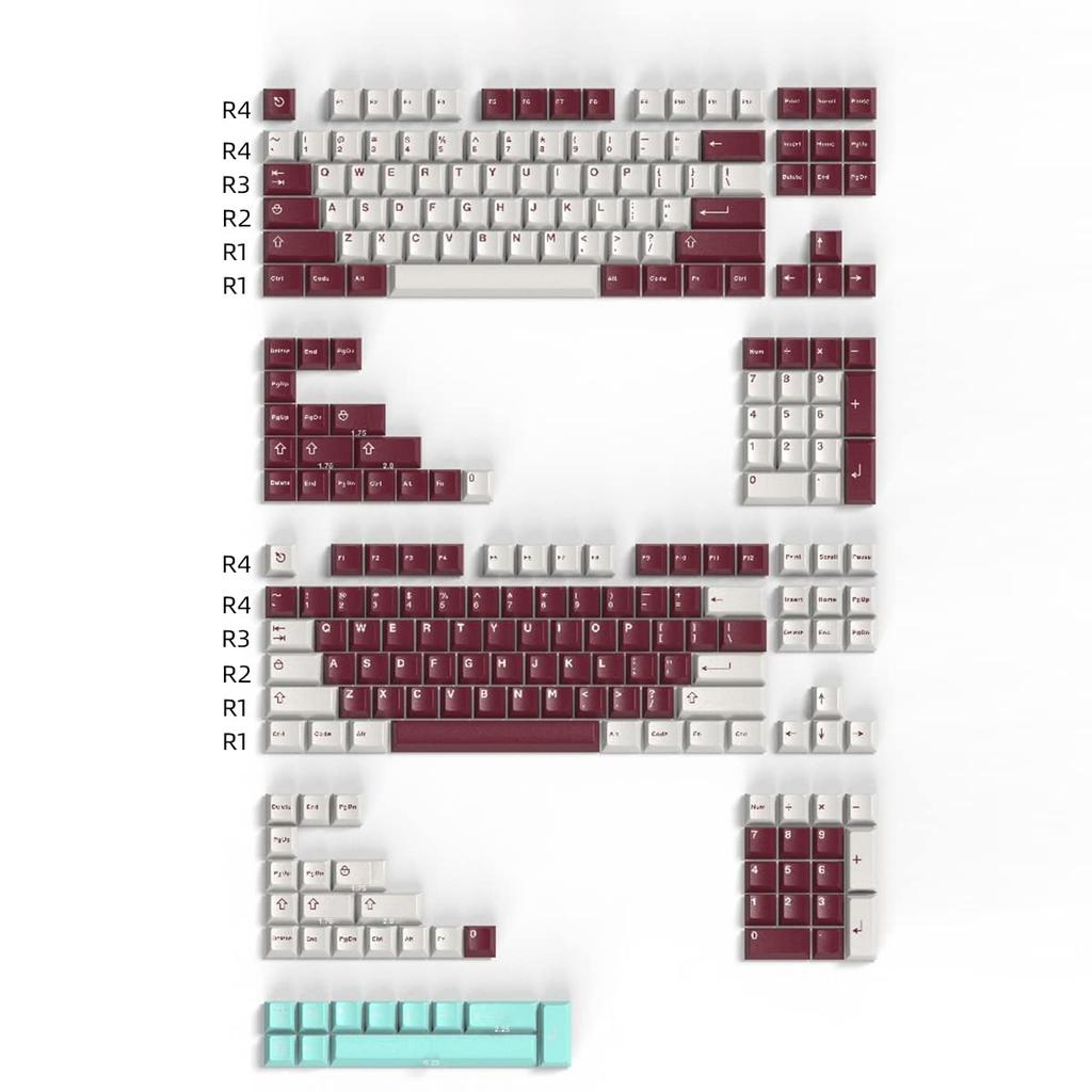 253-Key Doubleshot Cherry Profile Keycaps Custom Yuru Keycap Set for Cherry MX Mechanical Gaming Gear