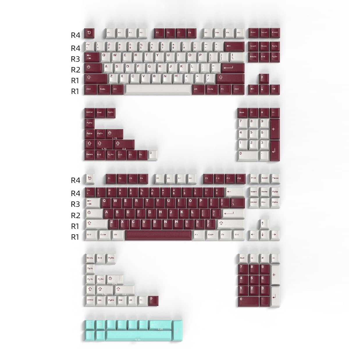 

253-Key Doubleshot Cherry Profile Keycaps Custom Yuru Keycap Set for Cherry MX Mechanical Gaming Gear