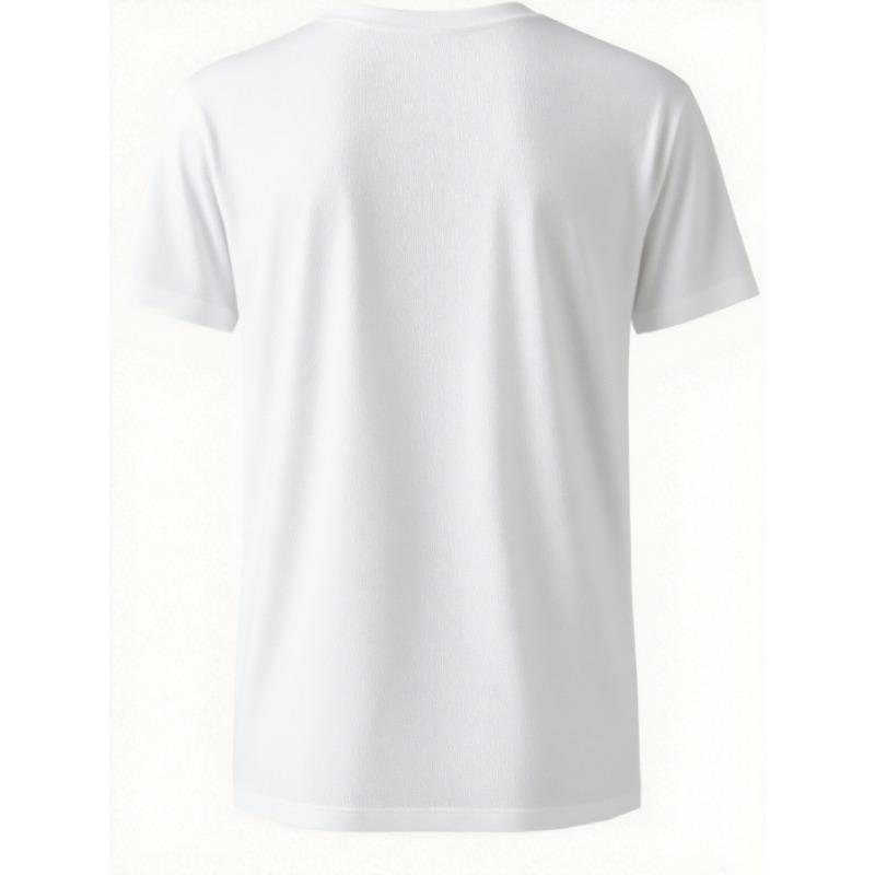 European Sizes Men's Short Sleeve Printed T-Shirt, 2D Love Design Tee 2D Heart Graphic Tee 2D Love Theme Shirt