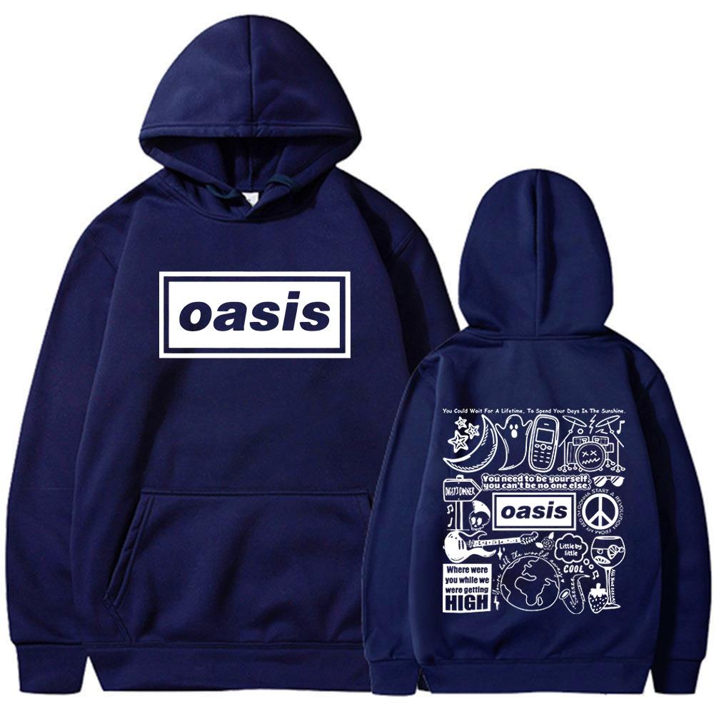 Britische Rockband O-Oasis Live 25 Tour Hoodies Mode Gothic Vintage Übergroßes Sweatshirt Herren Damen Langarm Pullover