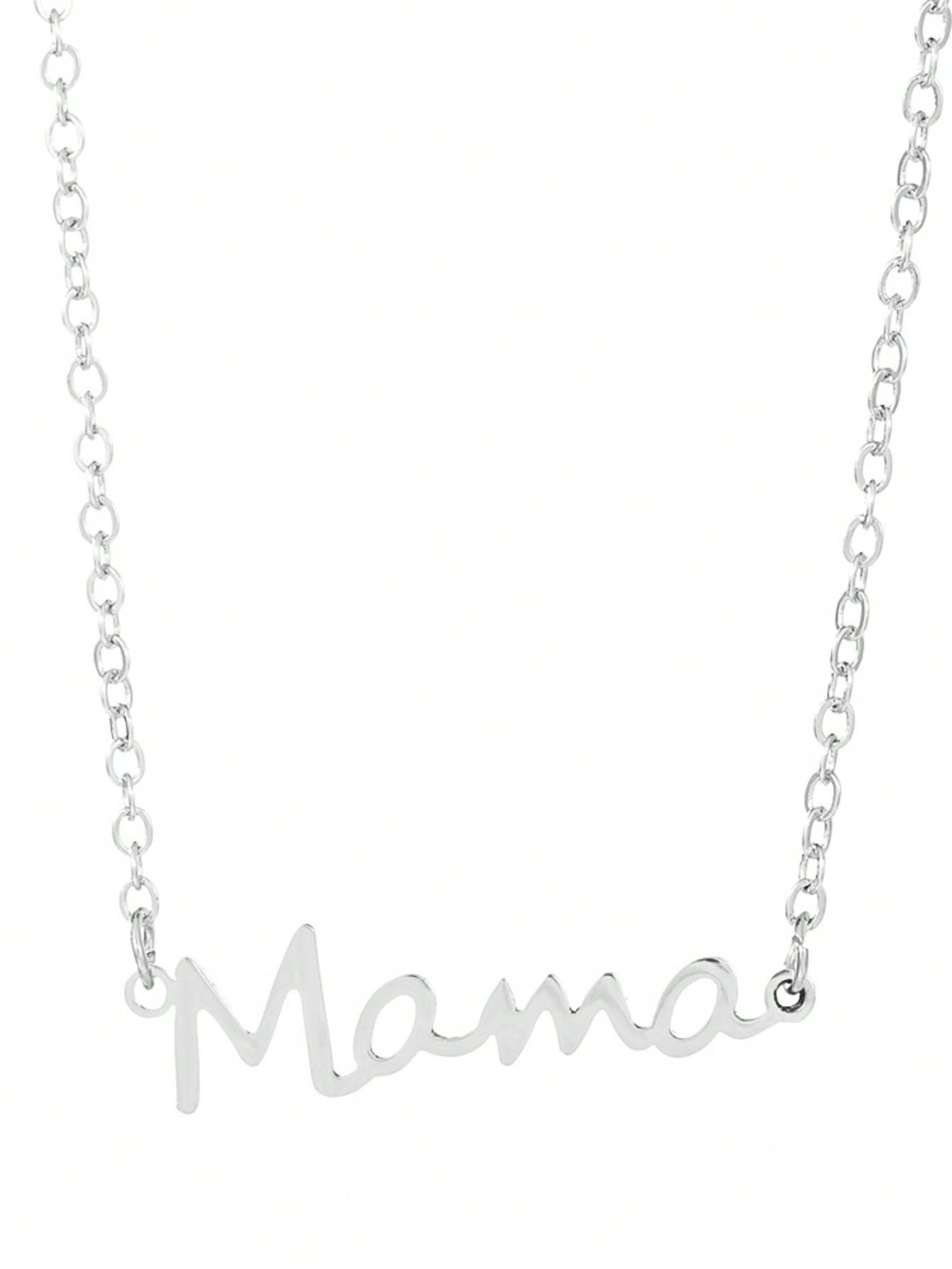 

1 Pc Fashion Simple Versatile Elegant Trend “Mama” Stainless Steel Alphabet Necklace, Best Gift for Mother s Day