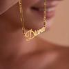 Personalized Custom Stainless Steel English Letter Name Collarbone Chain 18K Gold Plated Pendant Jewelry Drop Shipping Shopify