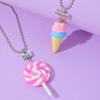 15 Stil Polymer Clay Anhänger Best Friends Halsketten Set BFF Fimo Regenbogen Lutscher Eiswaffeln Anhänger Perlen Kette Kinder Geschenk