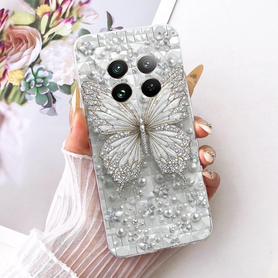 For Realme 12+ 12X 12 5G Cute Flower Butterfly Cat Painted Case For Realme12 5G 12 Plus 12X 12Plus Soft Silicone TPU Phone Cases